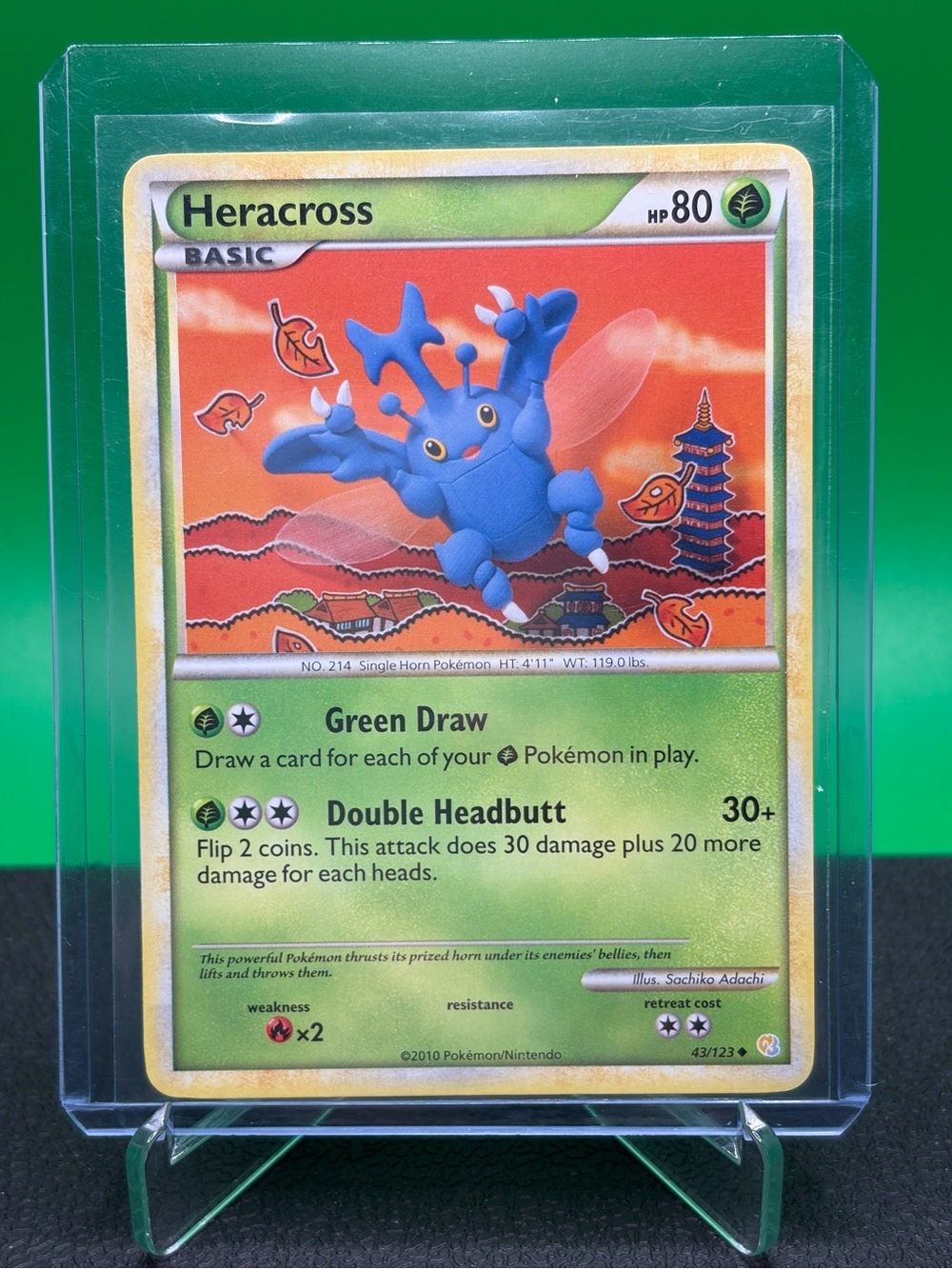 2010 Heart Gold Soul Silver Heracross Pokemon Card